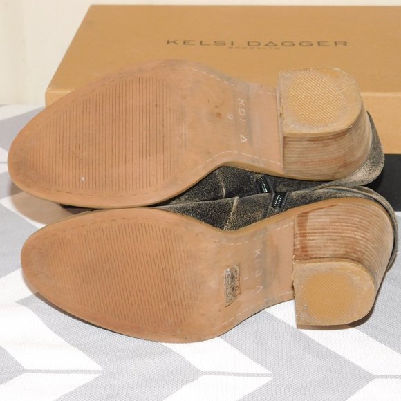 Kelsi Dagger Brooklyn Distressed Leather Ankle Boots Size 9M - Picture 15 of 15